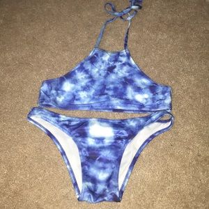 Athletic top tie dye bikini set